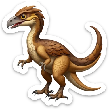 Utahraptor with a lot of feathers  sticker