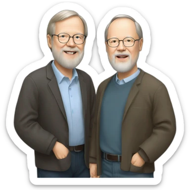 Ken Thompson with Dennis Ritchie sticker