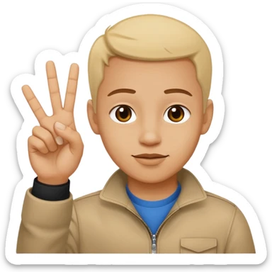 Yvl hand sign only 3 fingers up sticker