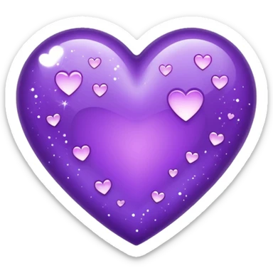 purple heart with sparkles sticker