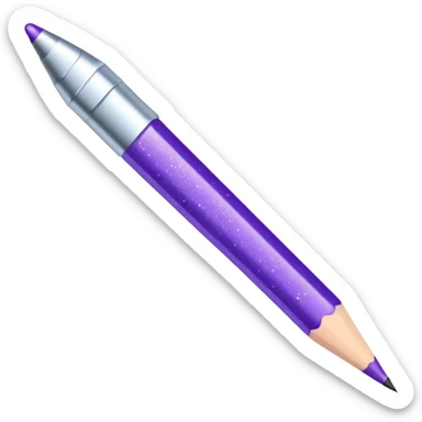 Glitter Purple and Cian pencil hand write  sticker