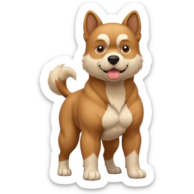 buff standing up dog sticker