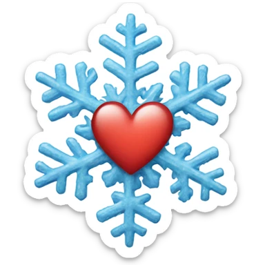 Snowflake in the shape of a heart  sticker