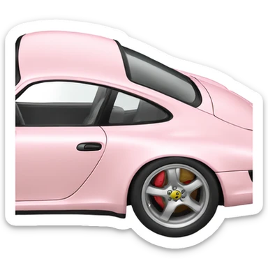 light pink porsche side view sticker