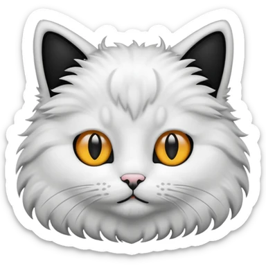 cat blask and wight out line sticker