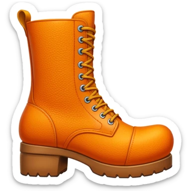 Giant orange boot stepping on a person sticker
