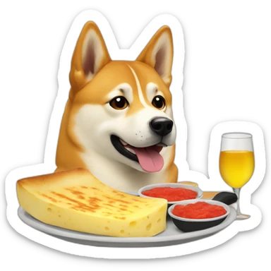 doge eating raclette sticker