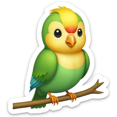 A love bird with color green and his head yellow sticker