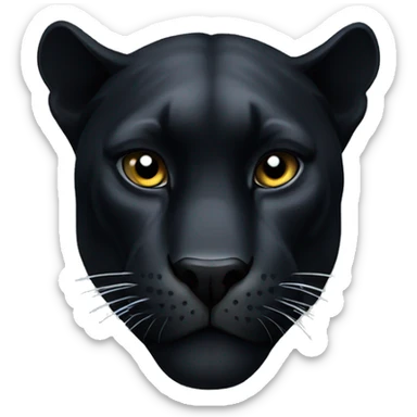 Black aggresiv panther looking to the left sticker
