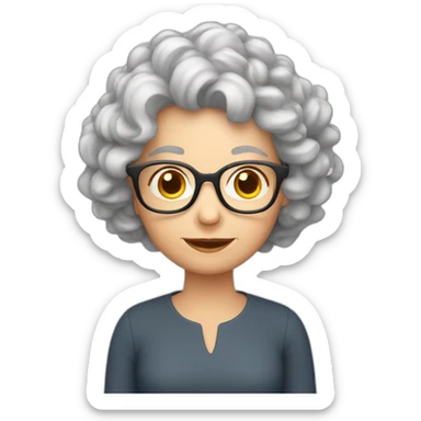 Oma mit kuzen roten locken  sticker