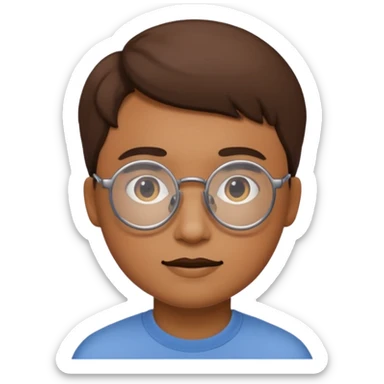 yuvarlak gözlüklü insan sticker