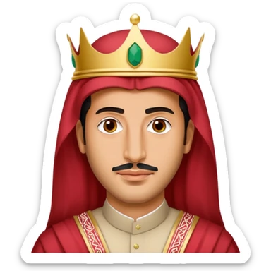 Mohamed bin salman, saudi crown with red with white "shimaq", saudi style sticker