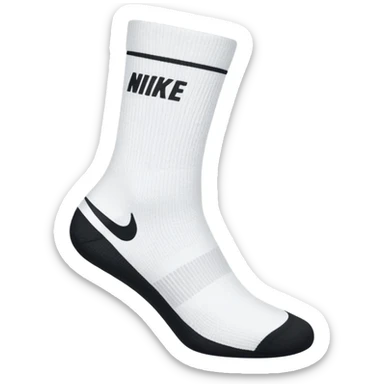 white sock, with black nike logo socks sticker