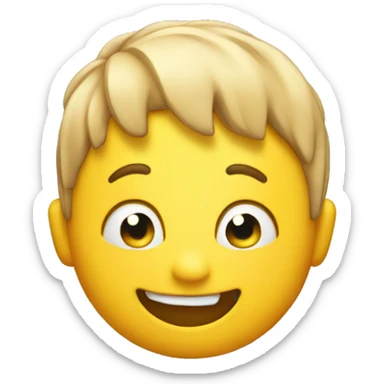 Hand on the head, excited yellow emoji sticker