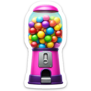 rainbow gumball machine with neon candies sticker