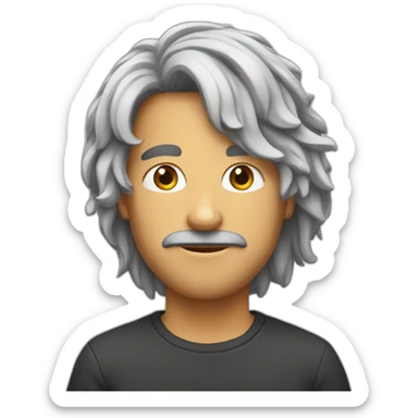 Homme au cheveux long choqué sticker