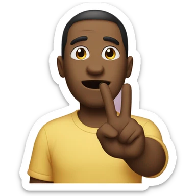 Make a sarcastic face with a salut hand gesture sticker
