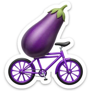 Egg plant riding bike sticker