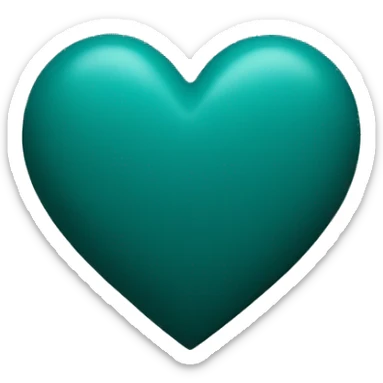 Dark teal heart sticker