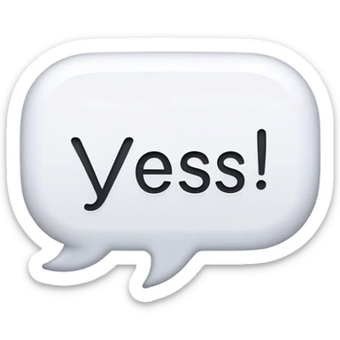 iMessage text saying yes sticker