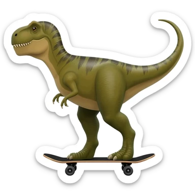 Dinosaur on a skateboard sticker