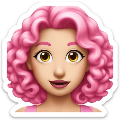 pinkie up with pink nail polish  sticker