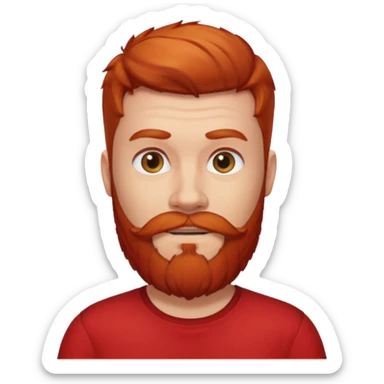 red bearded man with red shirt sticker