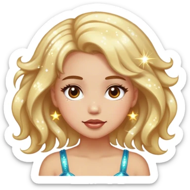 Girl with sparkles in her hair sticker