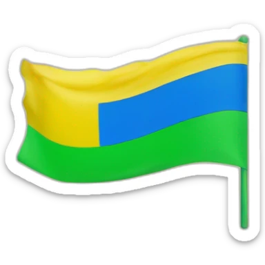 Drapeau bleu vert jaune couleur l’une au dessus de l’autre sticker