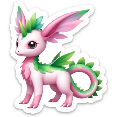 Shiny Exotic Cute Majestic Ethereal Sparkly Flygon-Sylveon-Shaymin-Meganium-Hybrid-Creature sticker