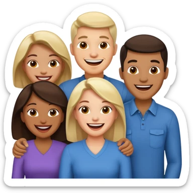 a group of 5 people all of diiferent ages  3men  2 women sticker