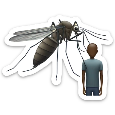A mosquito sits on a man  sticker
