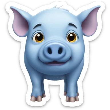 blue pig sticker
