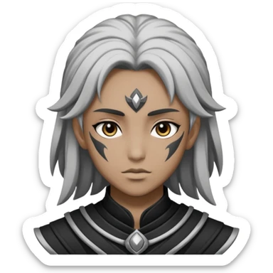 Kalashtar dnd estilo (dibujo antiguo blanco y negro) (ESTILO DARK ANIME Y QUE SE NOTE QUE ES UN Kalashtar) sticker