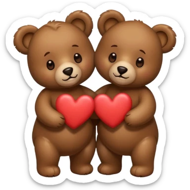 Dos osos con corazones sticker