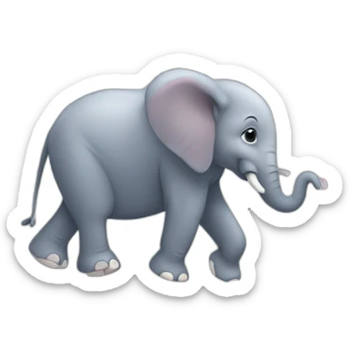 an elephant balancing on a spiderweb sticker