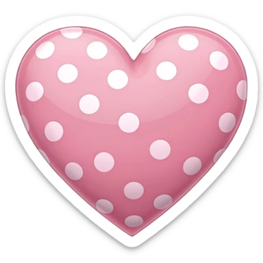sakura heart with a polka dot pattern sticker