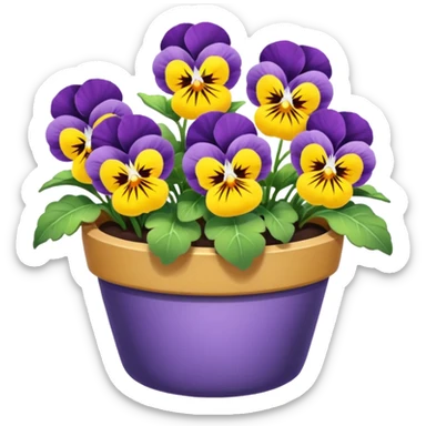 pansies in a pot sticker