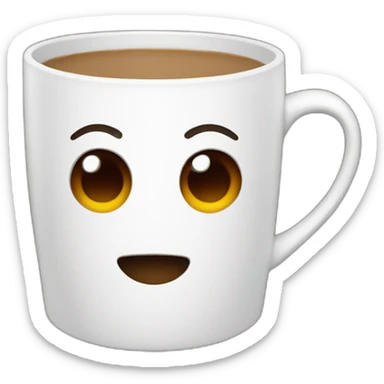 White coffe cup sticker