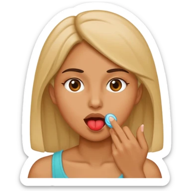 Woman giving oral head sticker