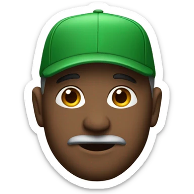 Hombre con arito en la oreja y gorra verde sticker