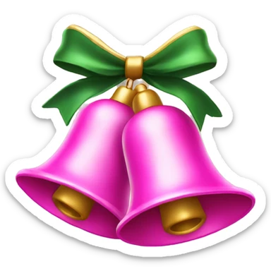 Pink double christmas bells sticker
