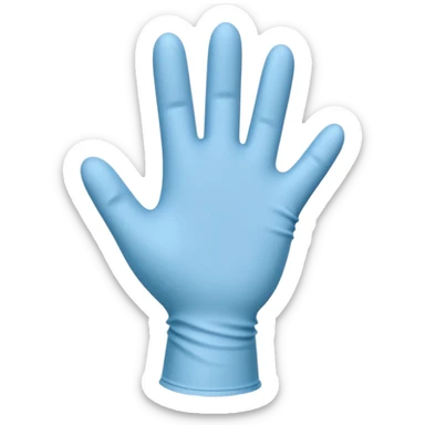 Finger in latex glove sticker