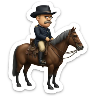 Teddy Roosevelt as rough rider sticker