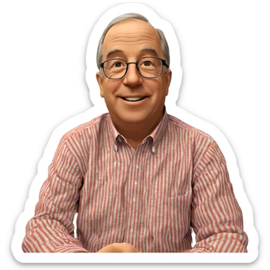 smiling old man with glasses sticker