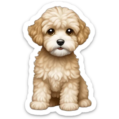 white light brown maltipoo slender sticker
