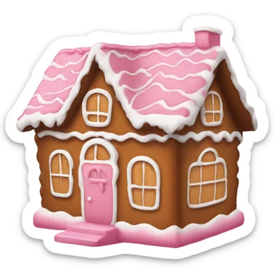 A pink gingerbread house sticker