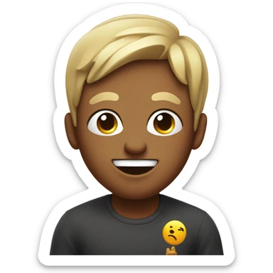 Tongue out with peace sign and a wink  sticker