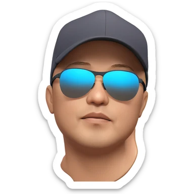 cool boy in a baseball cap sticker