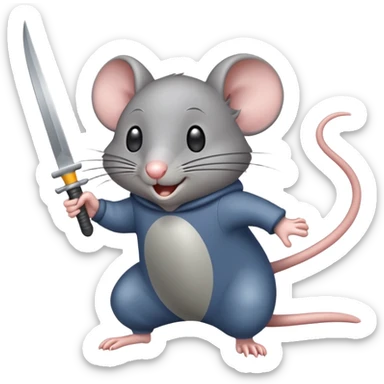 Une souris avec des sabres  sticker